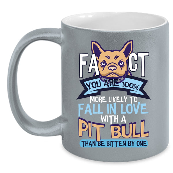Fall In Love With A Pit Bull Coffee Mug, Cute Pit Bull Lovers Coffee Cup