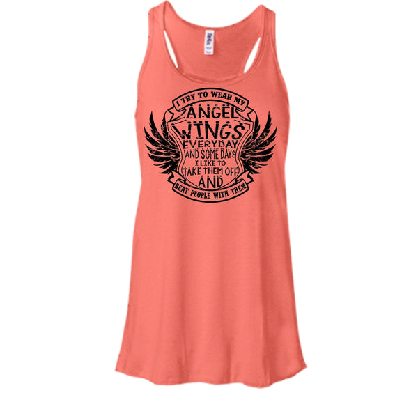 I Try To Wear My Angle Wings T Shirt, Coolest Angels Wings Tank Top