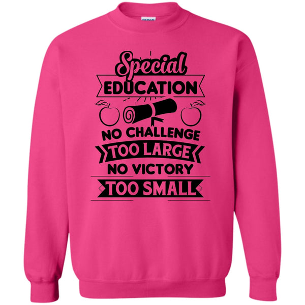 Teacher's Day T Shirt T Shirt, Special Education No Challenge Too Large Sweatshirt