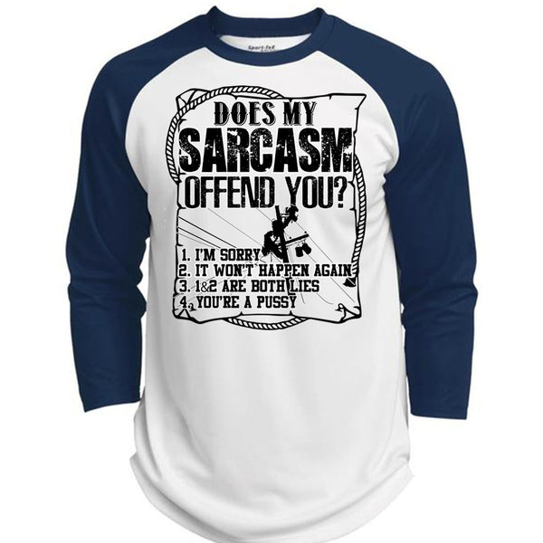 Does Sarcasm Offend You T Shirt, I Love Lineman T Shirt, Awesome T-Shirts  (Polyester Game Baseball Jersey)
