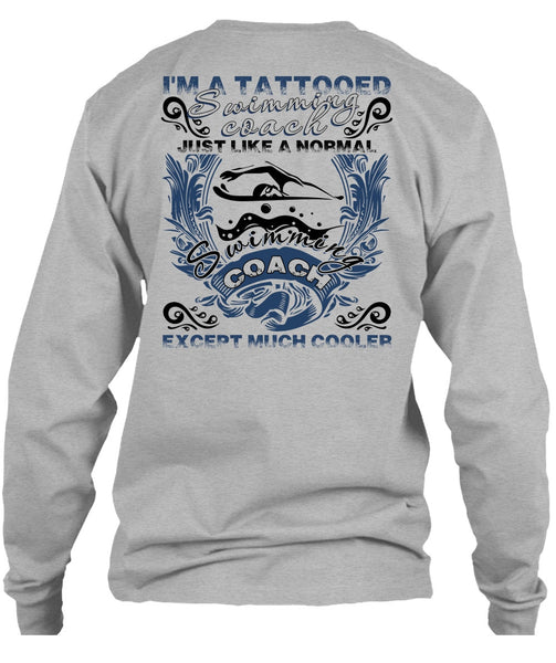 I'm A Tattooed Swimming Coach T Shirt, I Love Swimming T Shirt