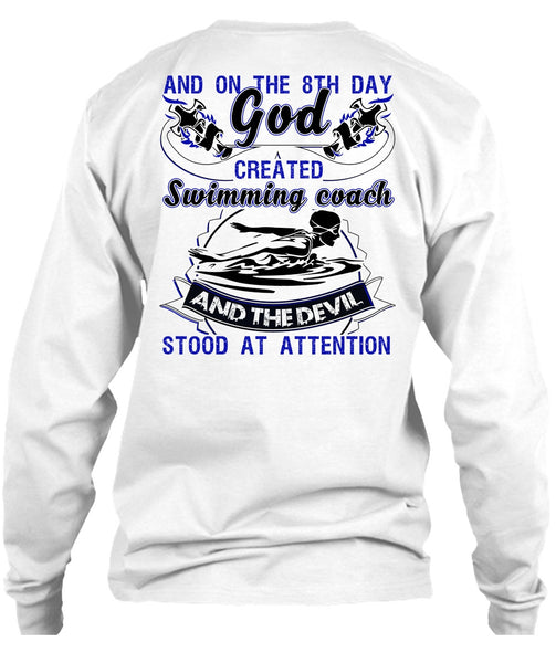 God Created Swimming Coach T Shirt, I Love Swimming T Shirt