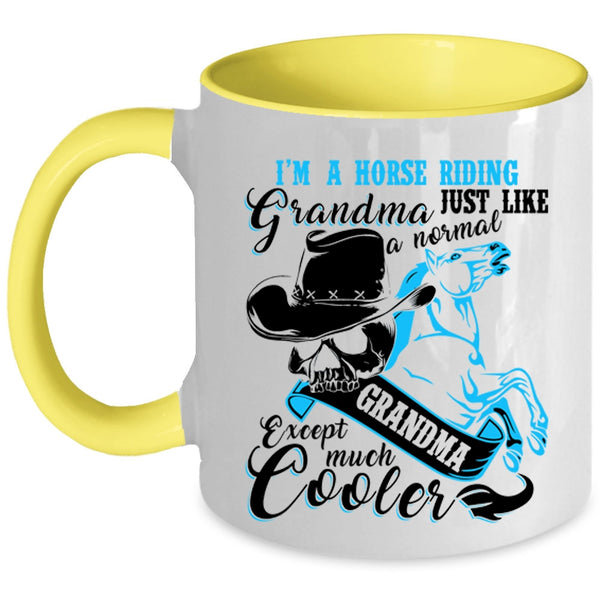 Cool Grandma Coffee Mug, I'm A Horse Riding Grandma Accent Mug