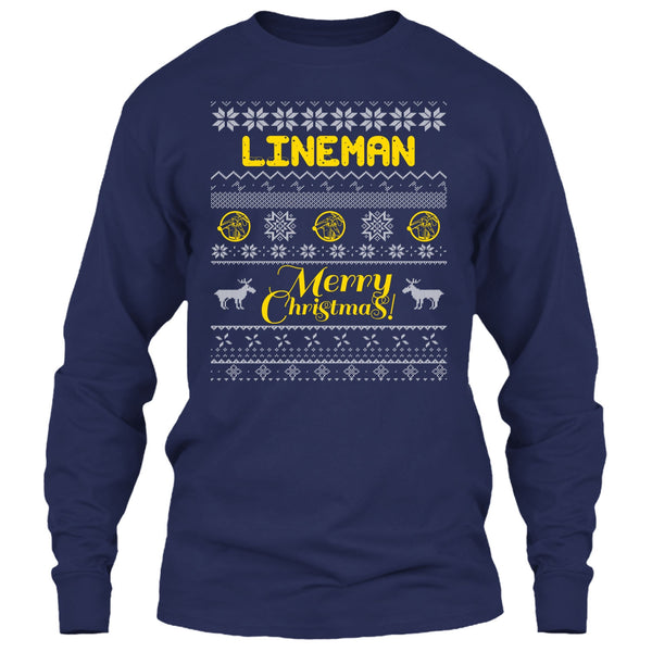 Lineman Merry Christmas T Shirt, Coolest Lineman T Shirt
