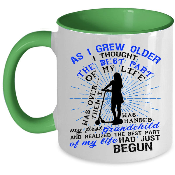 The Best Part Of My Life Coffee Mug, My First Grandchild Accent Mug