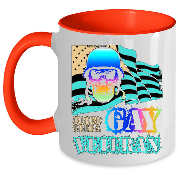 Awesome Veteran Coffee Mug, Proud To Be A Gay Veteran Accent Mug