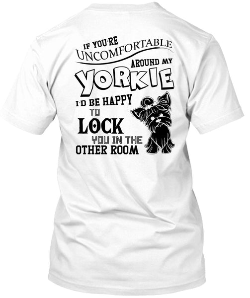 A black t-shirt with the shopify logo