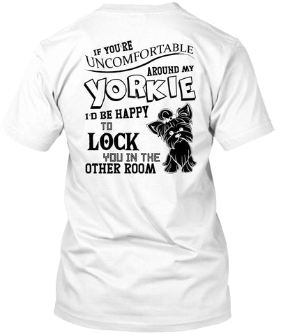 A black t-shirt with the shopify logo