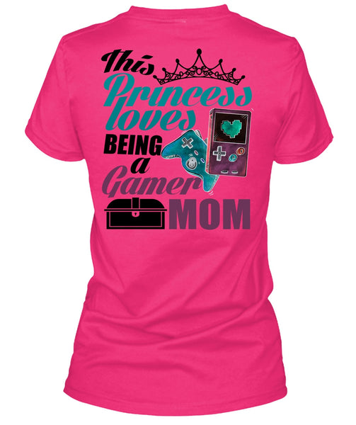 This Princess Loves T Shirt, Being A Gamer Mom T Shirt, Cool Shirt (Ladies LS Heather V-Neck)