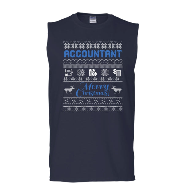 Acoountant Merry Christmas T Shirt, I Am A Accountant T Shirt, Cool T Shirt (Men's Cotton Sleeveless)