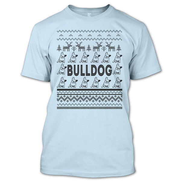 Bulldog T Shirt, Dog Merry Christmas T Shirt