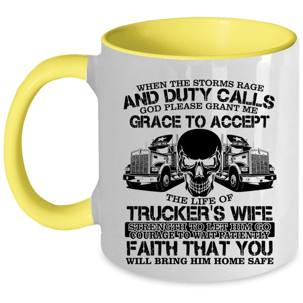 Cool Gift For Trucker's Wife Coffee Mug, Trucker's Wife Accent Mug