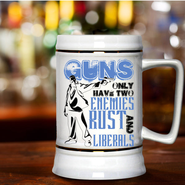 Awesome Gift For Gunaholic Beer Stein 22oz, Guns Beer Mug