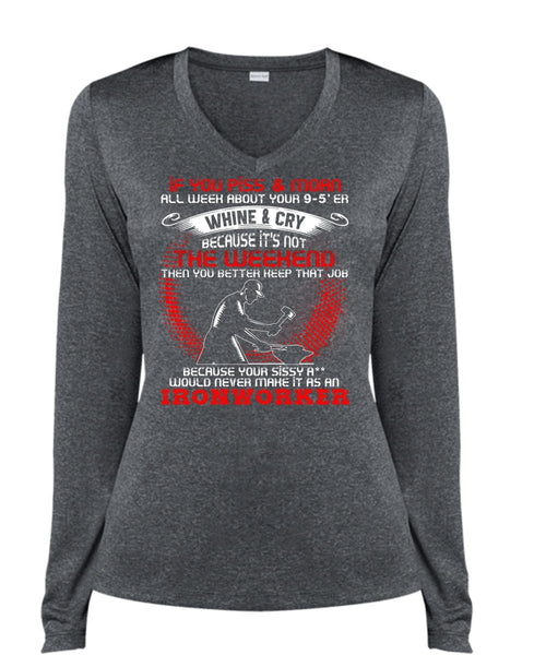 It As An Ironworker T Shirt, You Better Keep T Shirt, Cool Shirt (Ladies LS Heather V-Neck)