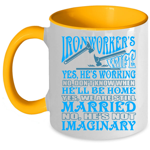 Just Married Coffee Mug, Ironworker's Wife Accent Mug