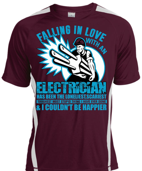 Falling In Love With An Electrician T Shirt, Being An Electrician T Shirt, Cool Shirt