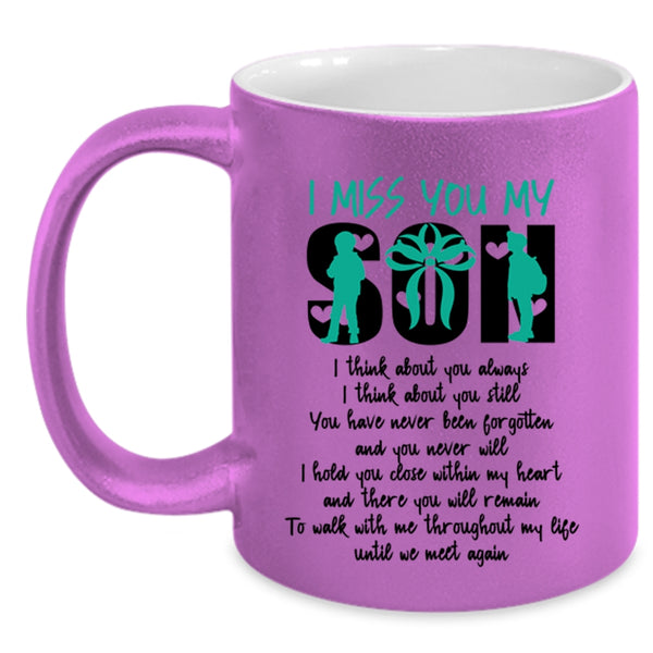Funny Gift For My Mom Coffee Mug, I Miss You My Son Accent Mug