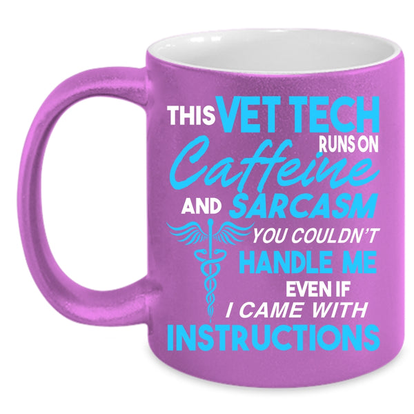 This Vet Tech Runs On Caffeine Coffee Mug, Cool Coffee Cup