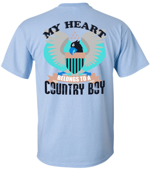 My Heart Belongs To A Country Boy T Shirt, I Love Veteran T Shirt