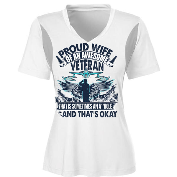 Proud Wife Of An Awesome Veteran T Shirt, I Love Veteran T Shirt, Awesome T-Shirts