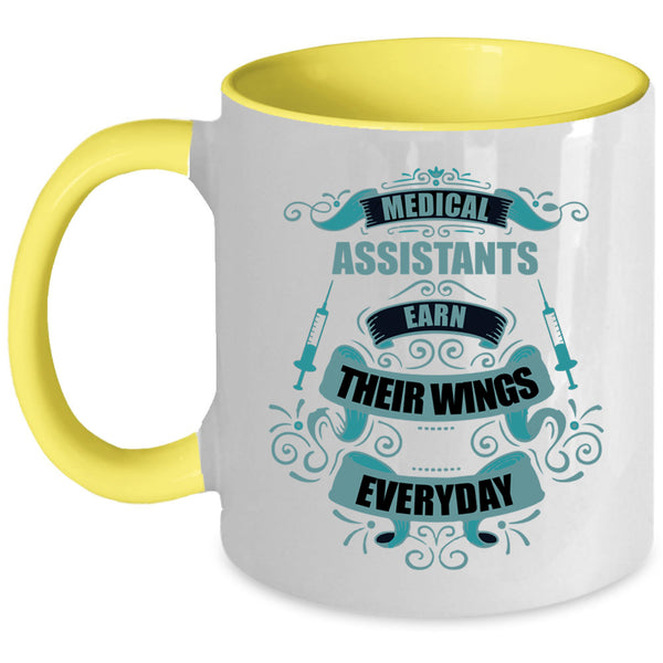 Medical Coffee Mug, Medical Assistants Earn Their Wings Accent Mug