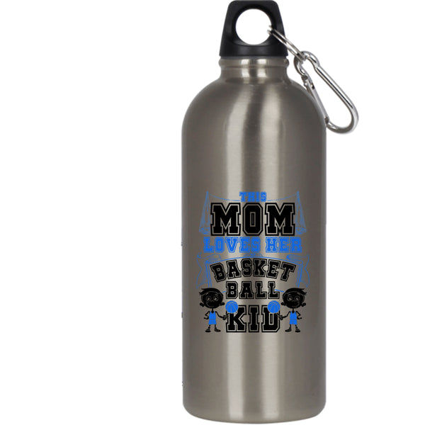 This Mom Loves Her Basketball Kid 20 oz Stainless Steel Bottle,Cute Gift For Mother's Day Outdoor Sports Water Bottle