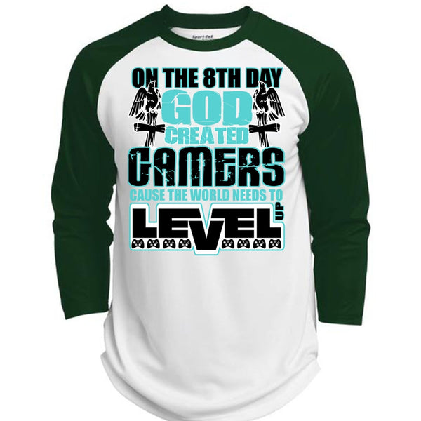God Created Gamers T Shirt, I Love Gaming T Shirt, Awesome T-Shirts  (Polyester Game Baseball Jersey)