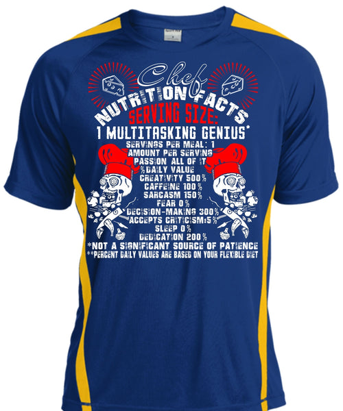 Chef Nutrition Facts T Shirt, Being A Chef T Shirt, Cool Shirt