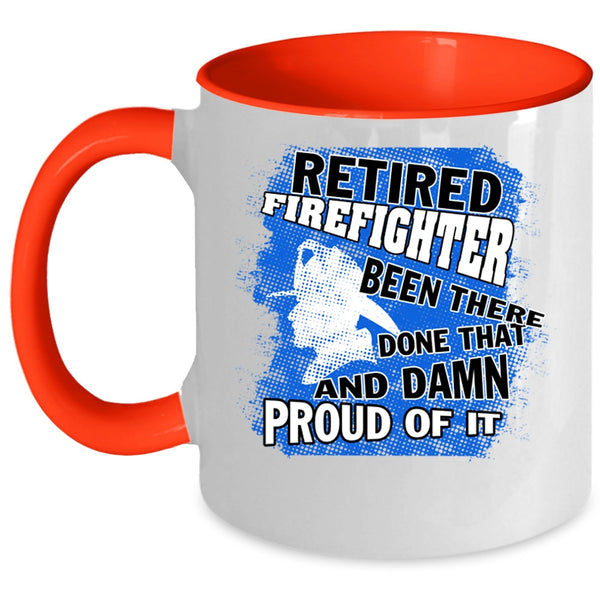 Cool Gift For Grandpa Coffee Mug, Retired Firefighter Accent Mug