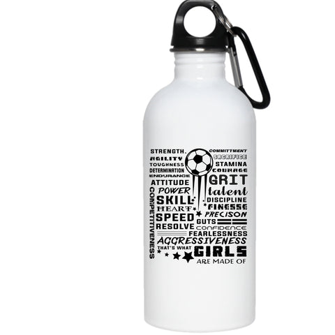 Cool Soccer Players 20 oz Stainless Steel Bottle,Funny Gift For Pretty Girls Outdoor Sports Water Bottle