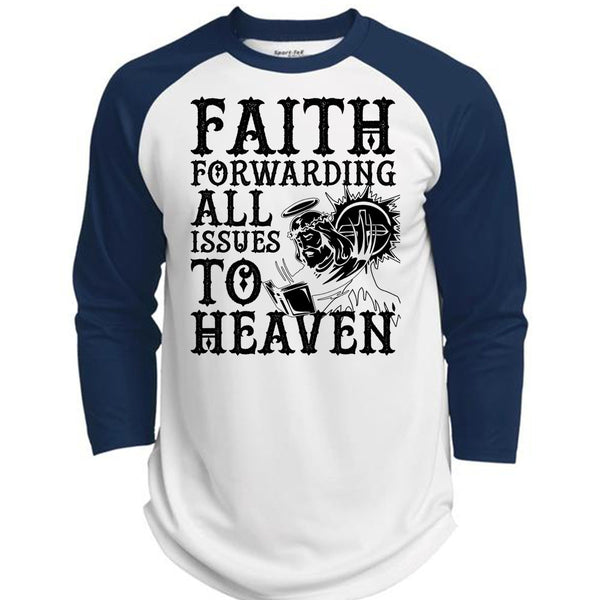 Faith Forwarding All Issues To Heaven T Shirt, I Love Jesus T Shirt, Awesome T-Shirts  (Polyester Game Baseball Jersey)