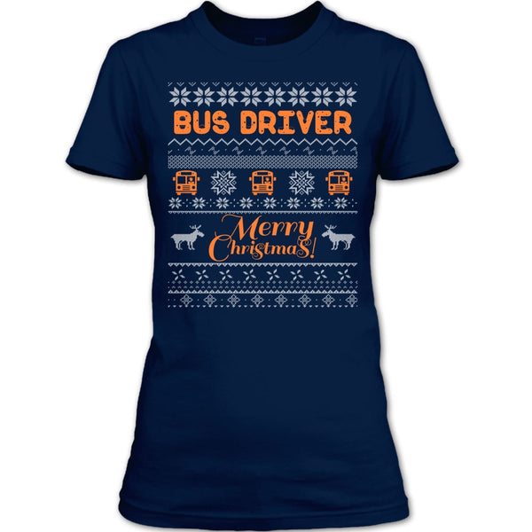 Bus Driver Merry Christmas T Shirt, Coolest Bus Driver T Shirt