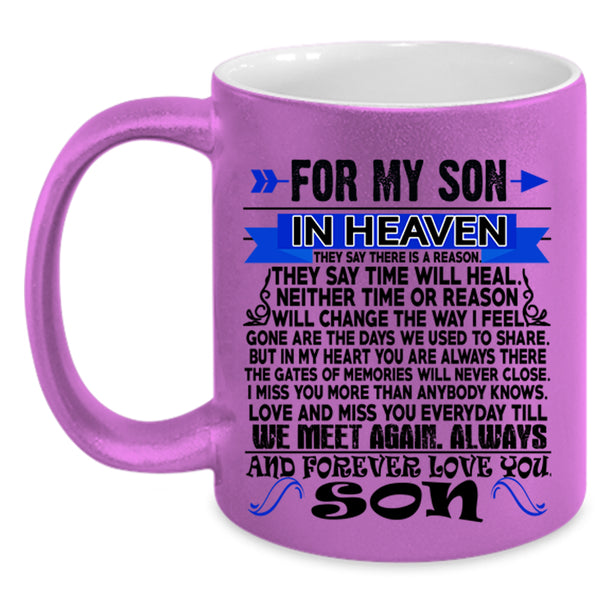 Forever I Love My Son Coffee Mug, For My Son In Heaven Accent Mug