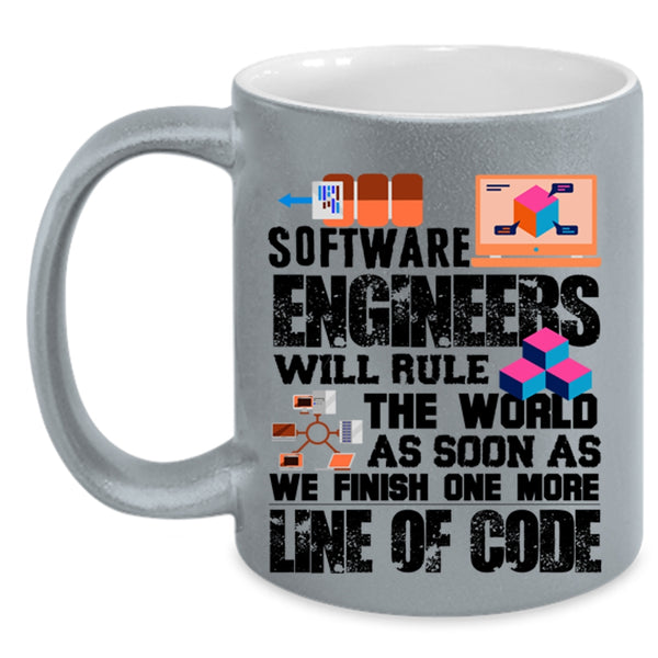 We Finish One More Line Of Code Coffee Mug, Software Engineer Accent Mug