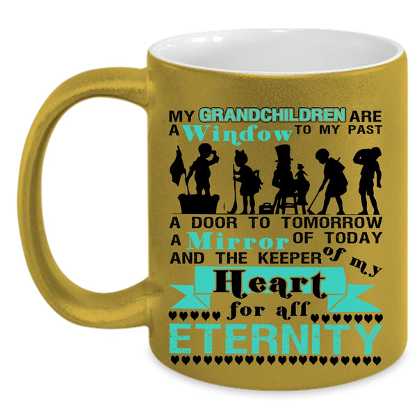 Cute Coffee Mug, My Grandchildren Are A Window To My Past Accent Mug