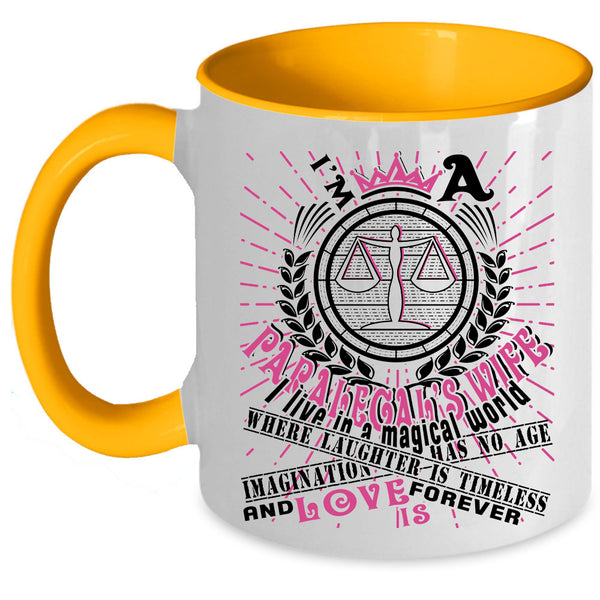 Just Married Coffee Mug, I'm A Paralegal's Wife Accent Mug
