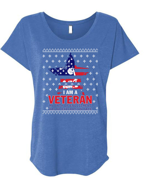 I Am A Veteran T Shirt, This Girl Loves Christmas T Shirt, Cool Shirt (Ladies' Triblend Dolman Sleeve)