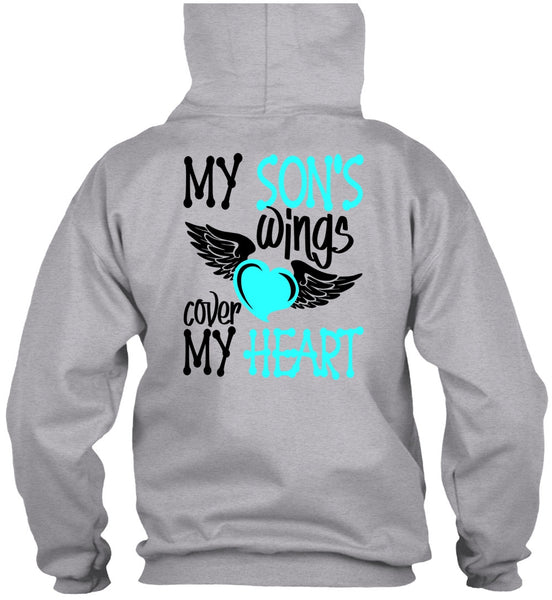 My Son's Wings Cover My Heart T Shirt, I Love Son T Shirt