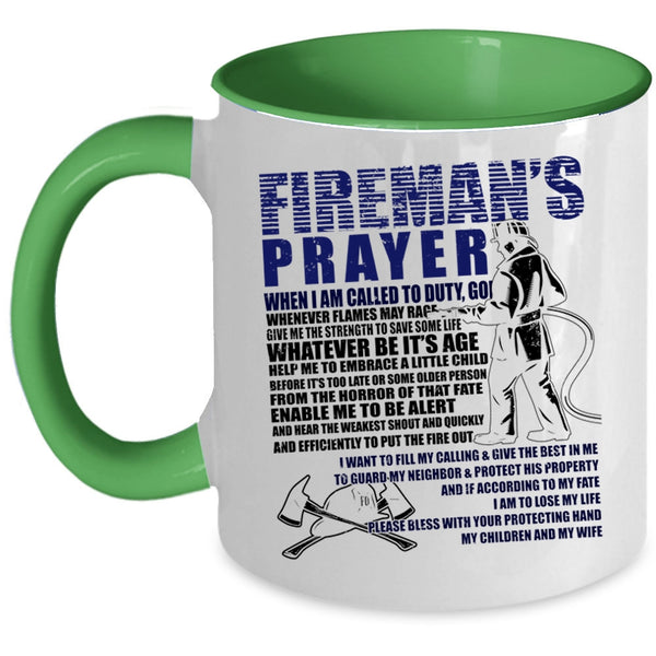 Cool Gift For Fireman Coffee Mug, Fireman's Prayer Accent Mug