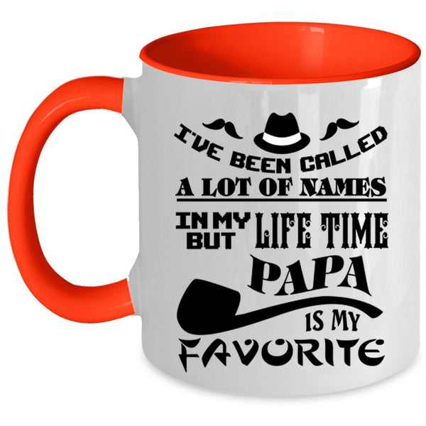 Funny Gift For Papa Coffee Mug, Papa Is My Favorite Name Accent Mug