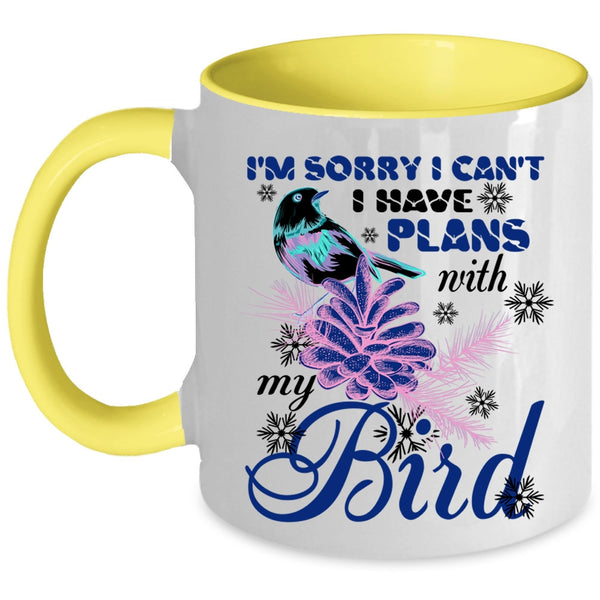 Cute Bird Coffee Mug, I Have Plans With My Bird Accent Mug
