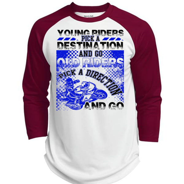 Go Old Riders Pick A Direction T Shirt, I Love Biking T Shirt, Awesome T-Shirts  (Polyester Game Baseball Jersey)