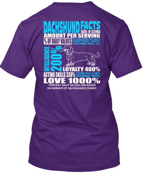 Dachshund Facts T Shirt, Dachshund Owned T Shirt