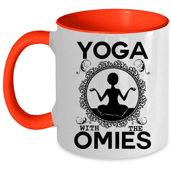 Gift For Yoga Teacher Coffee Mug, Yoga With The Omies Accent Mug