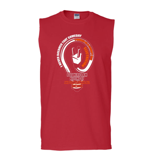 Grumpy Old Electrician T Shirt, Coolest Electrician Tank Top (Men's Cotton Sleeveless)