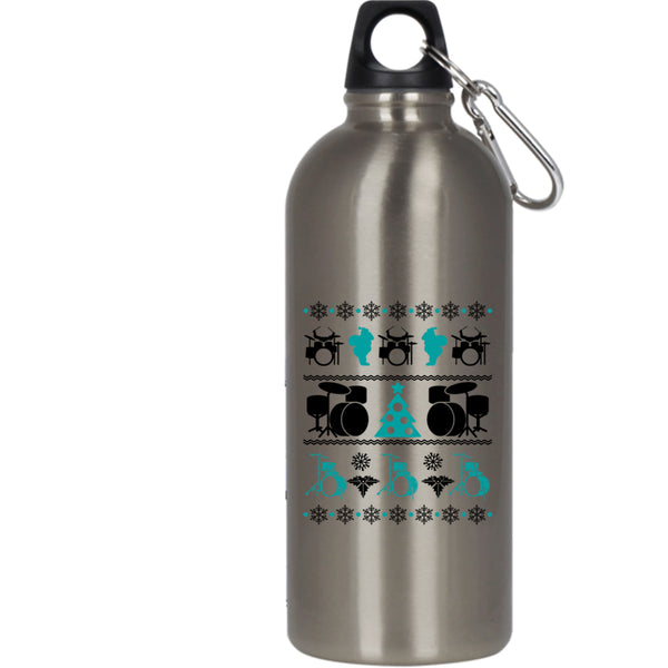 Cute Drummer 20 oz Stainless Steel Bottle,Ugly Christmas Outdoor Sports Water Bottle