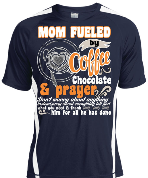Mom Fueled By Coffee Chocolate T Shirt, Being A Mom T Shirt, Cool Shirt