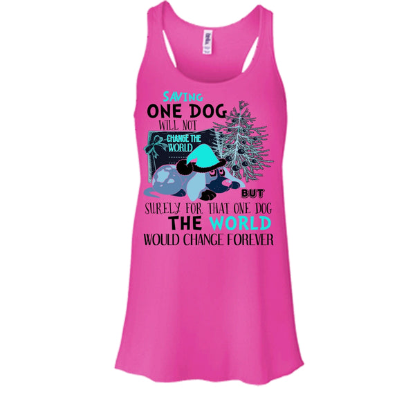 Saving One Dog Will Not Change The world T Shirt, Dog Happy Merry Christmas T Shirt, Awesome t-shirts