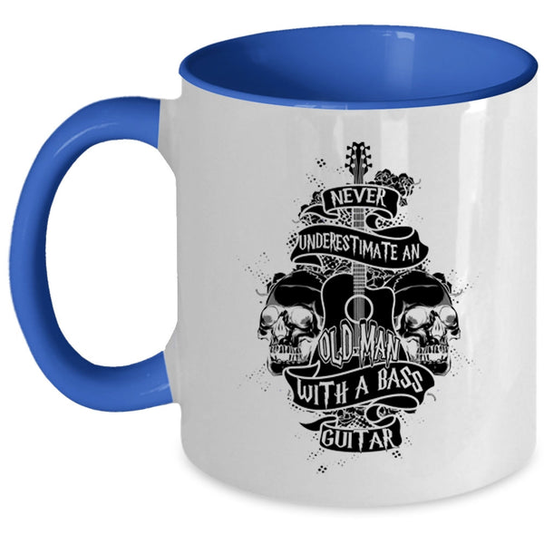 Awesome Grandpa Coffee Mug, An Old Man With A Bass Guitar Accent Mug
