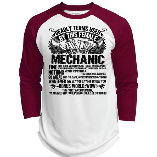 This Female Mechanic T Shirt, I Love Mechanic T Shirt, Awesome T-Shirts  (Polyester Game Baseball Jersey)